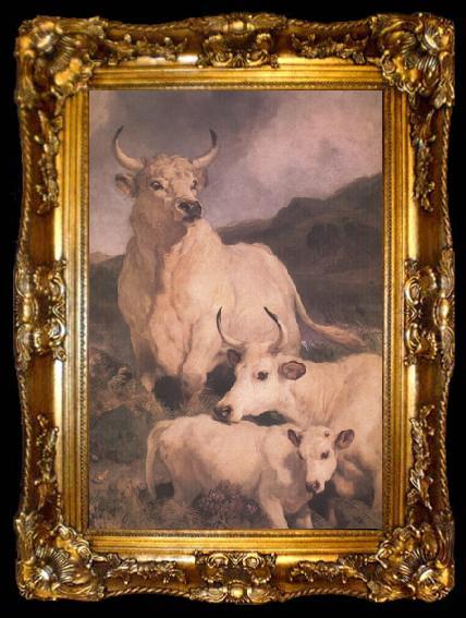 framed  Sir Edwin Landseer Wild Cattle at Chillingham (nn03), ta009-2